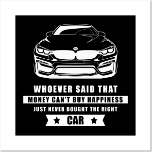 Money Can't Buy Happiness - Funny Car Quote Posters and Art